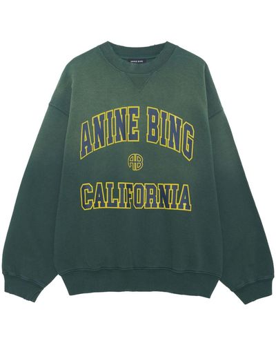 Anine Bing Jaci Sweatshirt mit Logo-Print - Grün