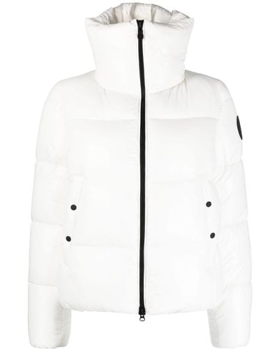 Save The Duck Logo-patch Puffer Jacket - White