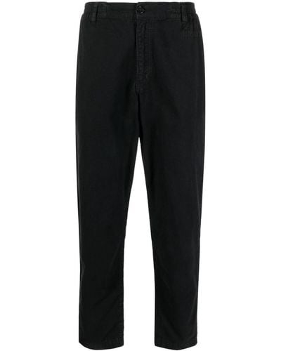 Moschino Logo-embroidered Straight-leg Trousers - Black