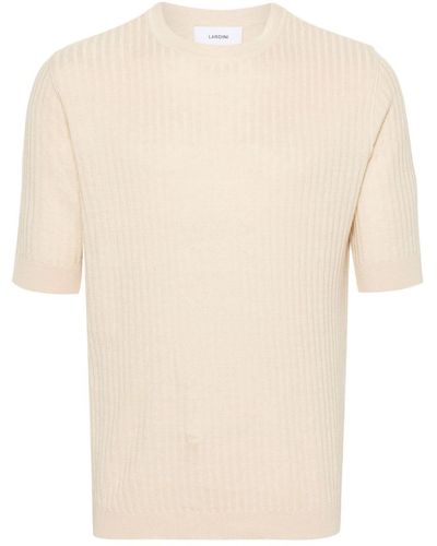 Lardini Ribbed Short-sleeve Sweater - Natural