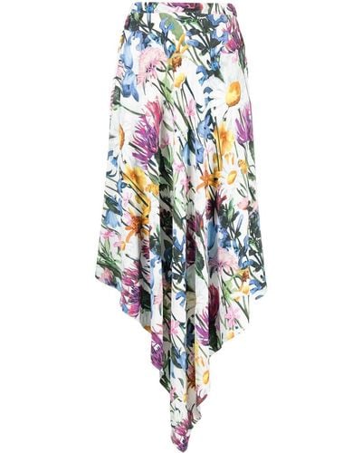 Stella McCartney Floral-print Asymmetric Skirt - White