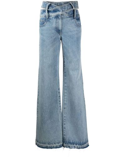Monse Criss-cross High-rise Wide-leg Jeans - Blue