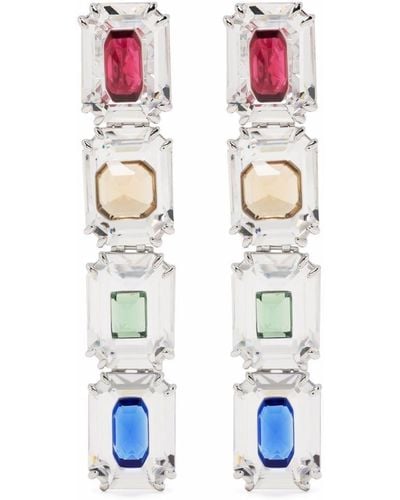 Swarovski Chroma Oversized Crystals Clip Earrings - Metallic