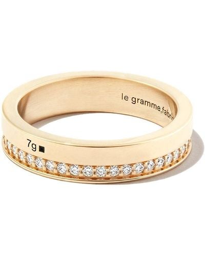 Le Gramme Anello a fascia in oro giallo 18kt con diamanti - Metallizzato