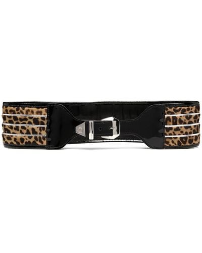 Philipp Plein Leopard-print Waist Belt - Black