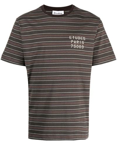 Etudes Studio Gestreept T-shirt - Zwart