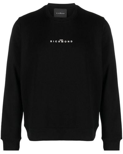 John Richmond Sweater Met Logoprint - Zwart