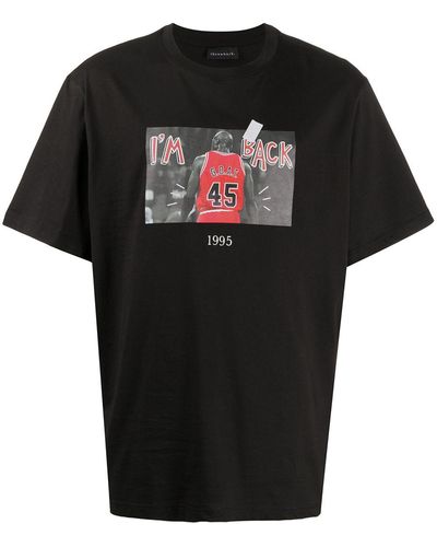 Throwback. Michael Jordan Graphic Print T-shirt - Black