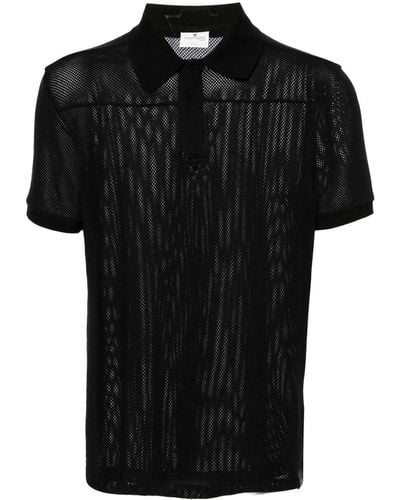 Courreges Mesh Polo Shirt - Black
