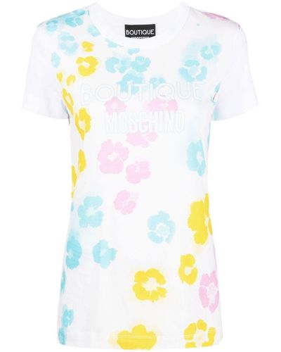 Boutique Moschino T-Shirt mit abstraktem Print - Weiß