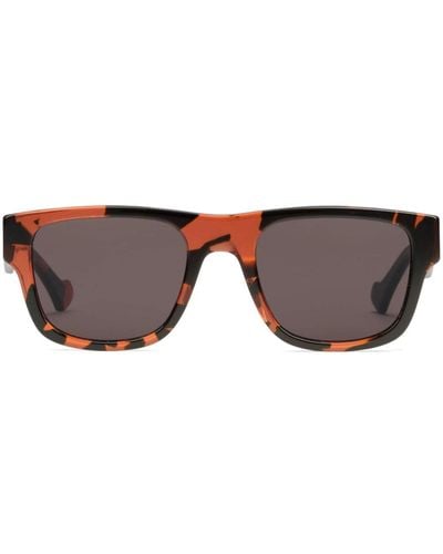 Gucci Abstract-print Square-frame Sunglasses - Brown