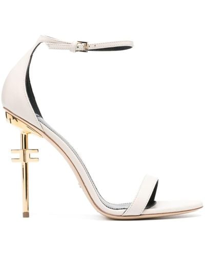 Elisabetta Franchi 105mm Leather Sandals - White