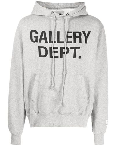 GALLERY DEPT. Logo-print Cotton Hoodie - Grey