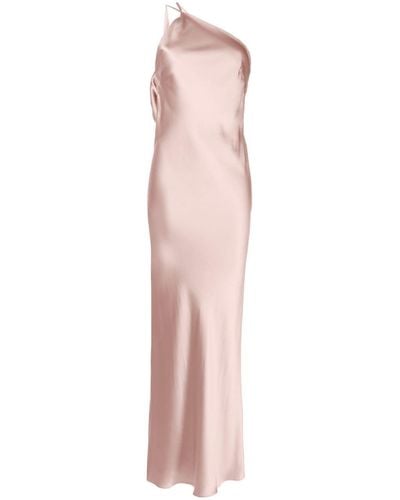 Michelle Mason Asymmetrische Zijden Avondjurk - Roze