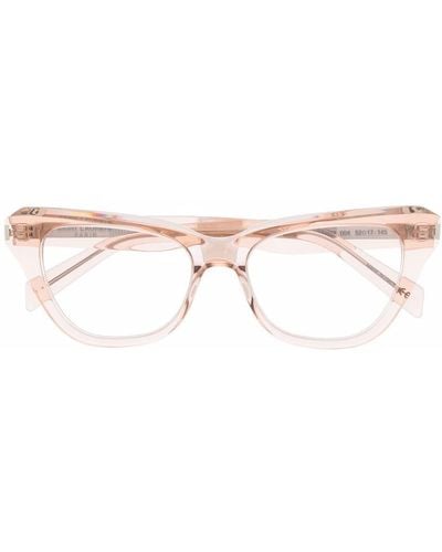Saint Laurent Gafas con montura cat eye transparente - Rosa