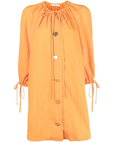 Rejina Pyo Vestido Scout con botones - Naranja
