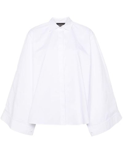 Emporio Armani Chemise en coton à col pointu - Blanc