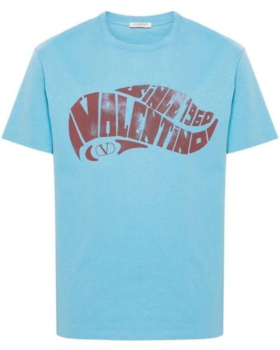 Valentino Garavani Camiseta con estampado Surf - Azul