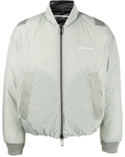 Emporio Armani Logo-print Padded Down Jacket - Gray