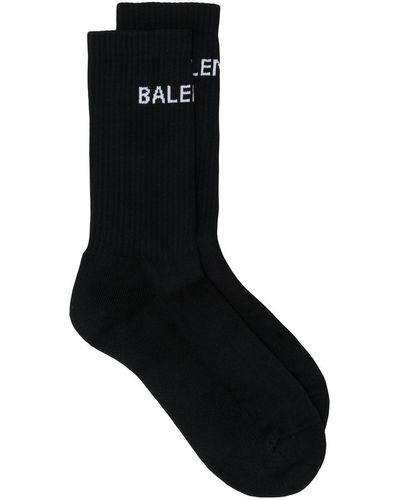 Balenciaga Chaussettes à Logo - Noir