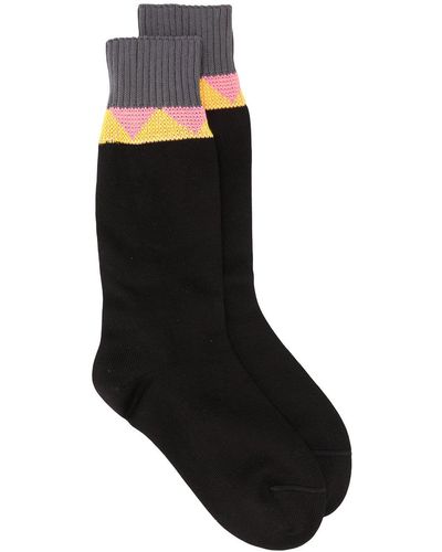 Prada Chevron Stripe Ankle Socks - Black