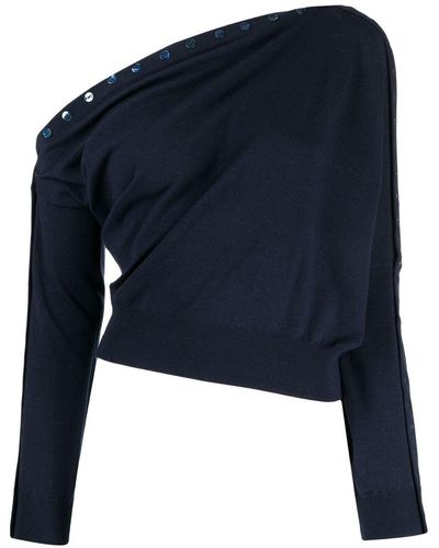 Altuzarra One-Shoulder-Pullover - Blau