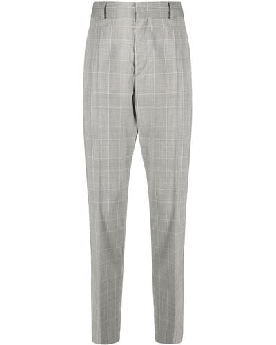 Isabel Marant Check-print Cotton Tailored Pants - Grey