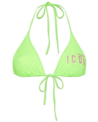 DSquared² Be Icon Triangle Bikini Top - Green