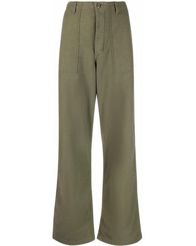 R13 Low-rise Wide-leg Trousers - Green