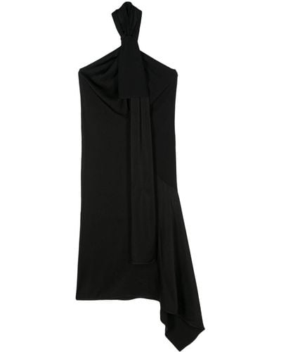 Givenchy Vestido midi asimétrico con nudo - Negro