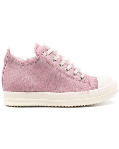 Rick Owens Fur-texture Trainers - Pink