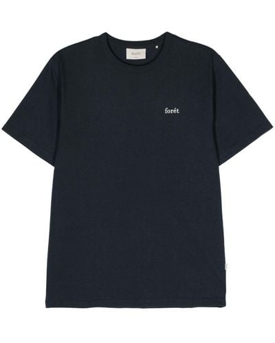 Forét Bass T-Shirt mit Logo-Stickerei - Blau