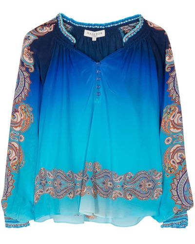 Hale Bob Everleigh paisley-print silk blouse - Blau