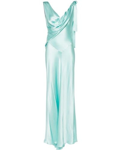 Alberta Ferretti Dress With Draped Details - Blue
