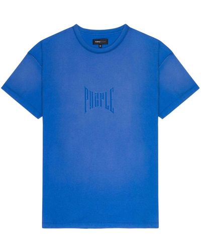 Purple Brand Logo-print Cotton T-shirt - Blue