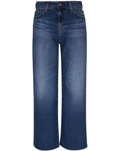 AG Jeans Halbhohe Straight-Leg-Jeans - Blau