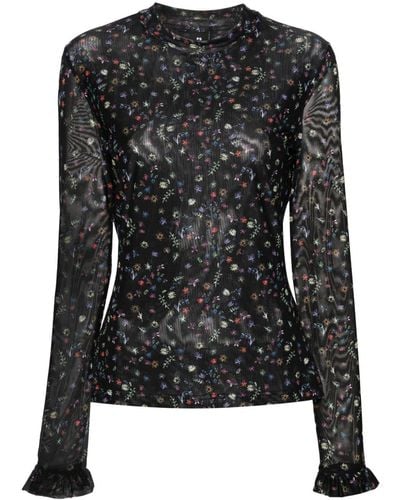 PS by Paul Smith Top Doodle a maniche lunghe - Nero