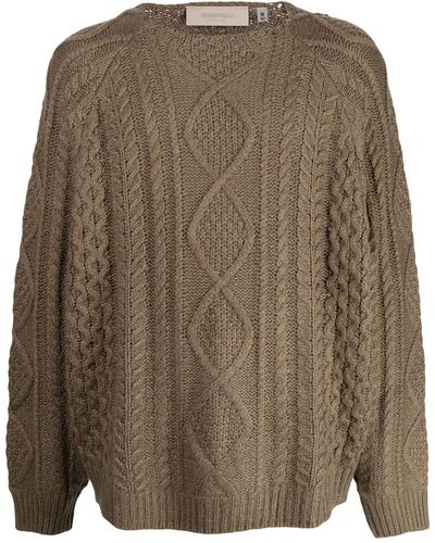 Fear Of God Crew-neck Cable-knit Jumper - Brown