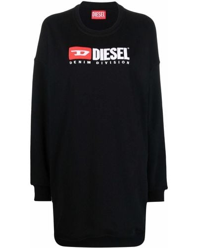 DIESEL Logo-embroidered Sweatshirt Dress - Black
