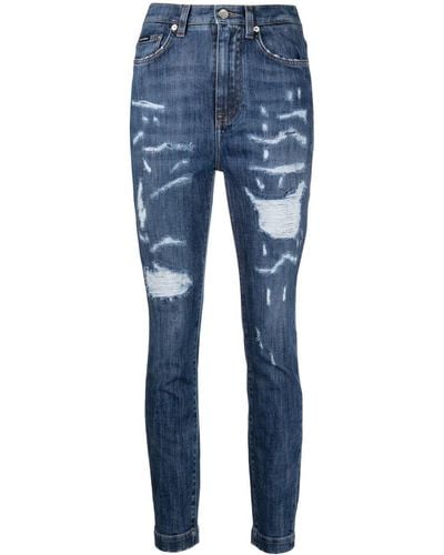Dolce & Gabbana Ripped Skinny Jeans - Blue