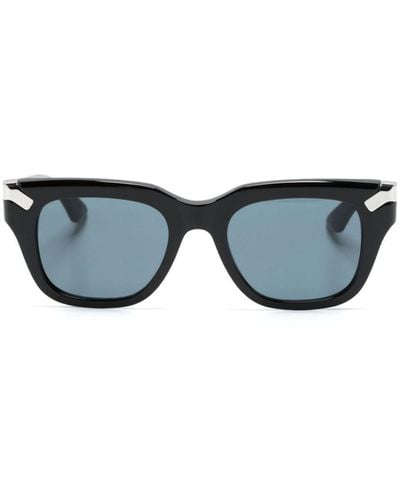 Alexander McQueen Eckige Sonnenbrille mit Logo-Gravur - Blau