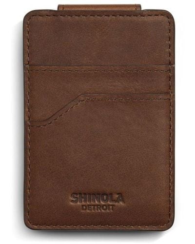 Shinola Money-clip Leather Wallet - Brown