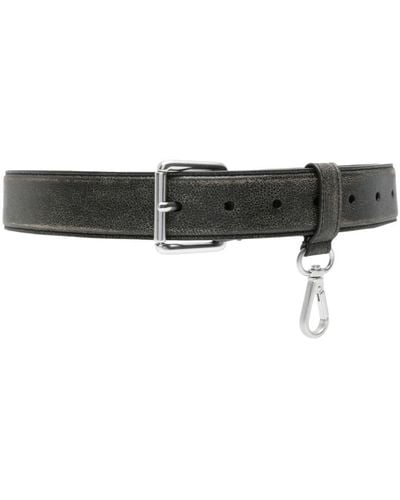 MM6 by Maison Martin Margiela Distressed Leather Belt - Black