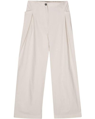 Bimba Y Lola Pleat-detail Cotton Trousers - White