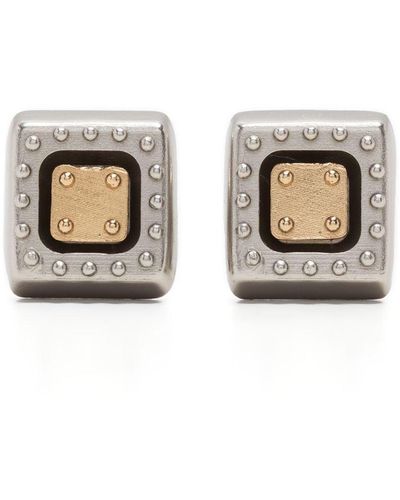 Ports 1961 Two-tone Square Earrings - Natural