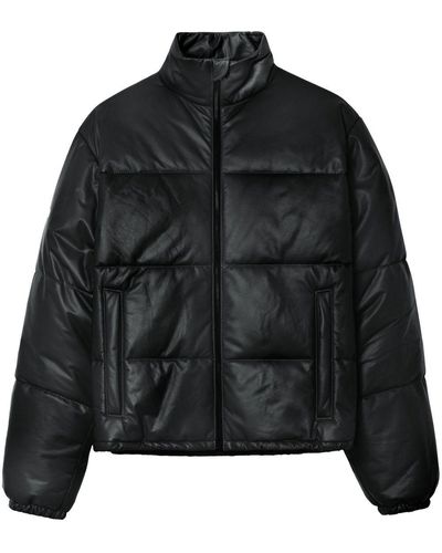 John Elliott Pico Leather Puffer Jacket - Black