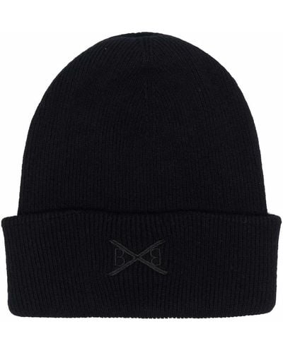 Barrie Embroidered-logo Cashmere Beanie - Black