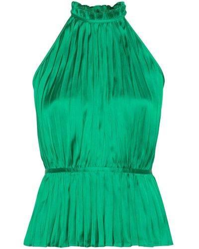 Maje Neckholder-Bluse mit Falten - Grün
