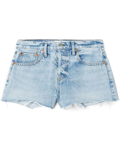 RE/DONE Halbhohe Jeans-Shorts - Blau