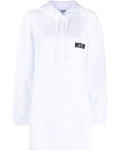 MSGM Logo-print Pullover Hoodie - White